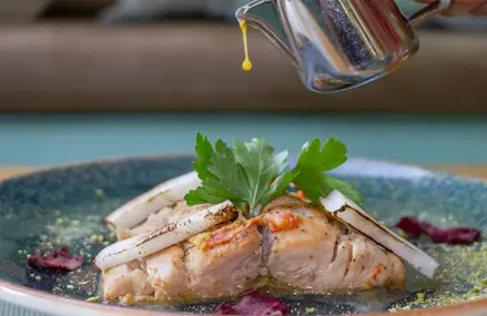 Dorado en salsa Samaná con coco.