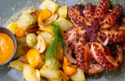 Pulpo a la brasa.