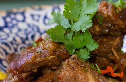Guinea guisada al jengibre.
