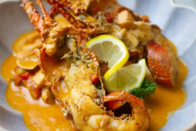 Cazuela de mariscos.