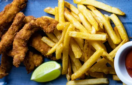 Pechurrinas con papas fritas o puré.