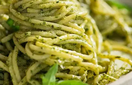 Pasta pesto.